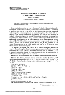 Finding Octonion Algebras in Associative Algebras John R