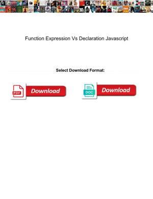 Function Expression Vs Declaration Javascript
