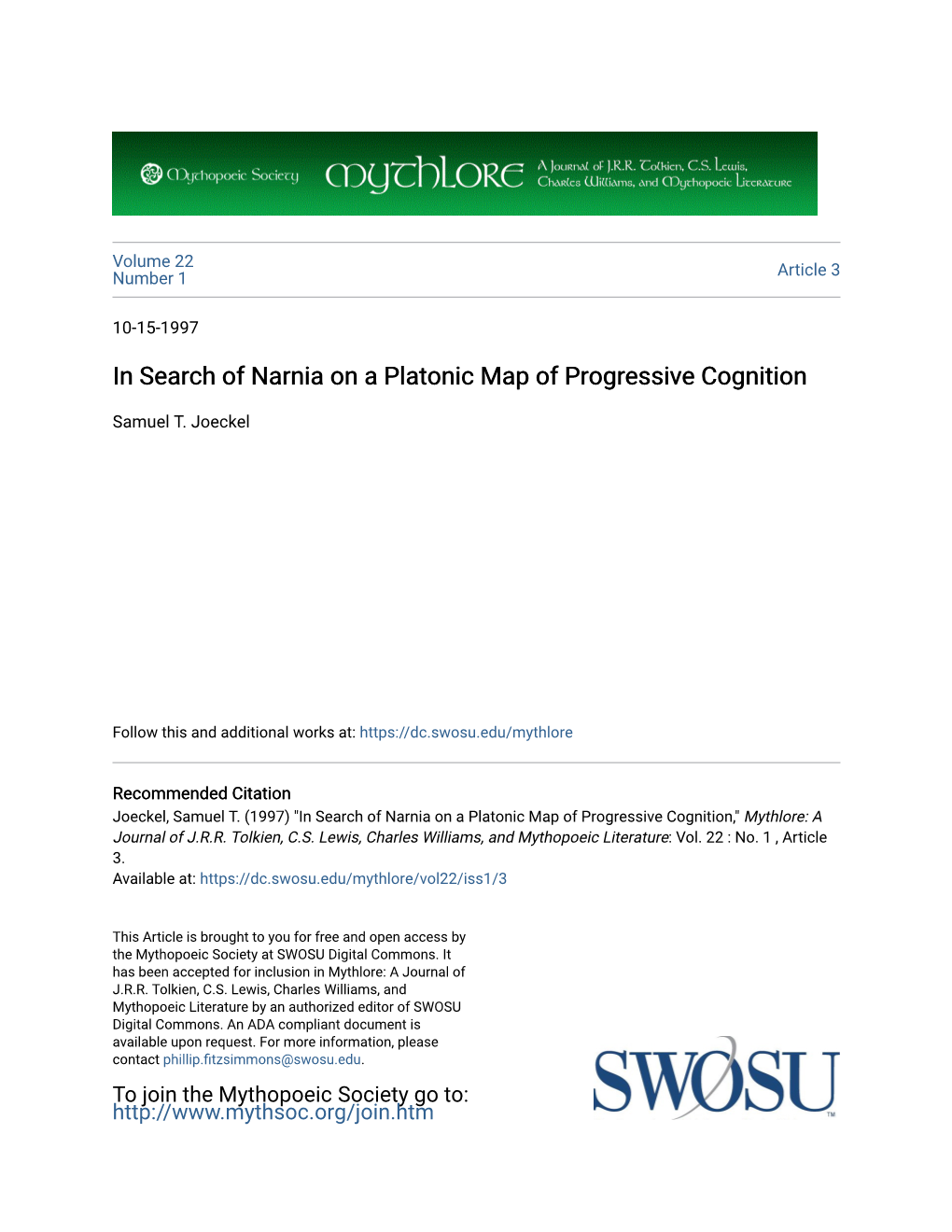 In Search of Narnia on a Platonic Map of Progressive Cognition