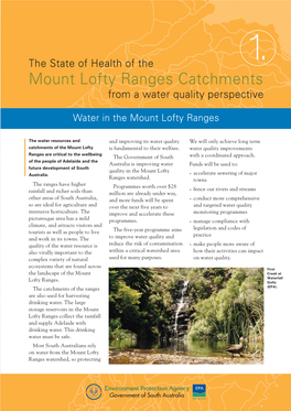 Water in the Mount Lofty Ranges