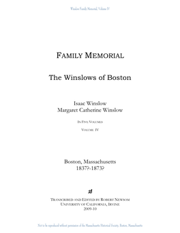 The Winslows of Boston