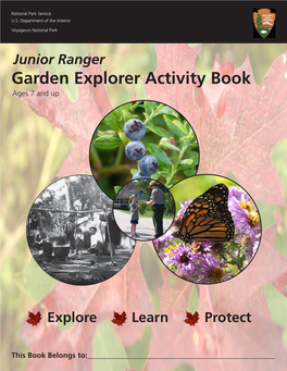 Junior Ranger Garden Explorer Activity Book Ages 7 and Up