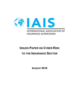 Issues Paper on Cyber Risk to the Insurance Sector