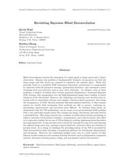 Revisiting Bayesian Blind Deconvolution