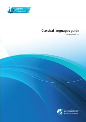 Classical Languages Guide First Examinations 2016