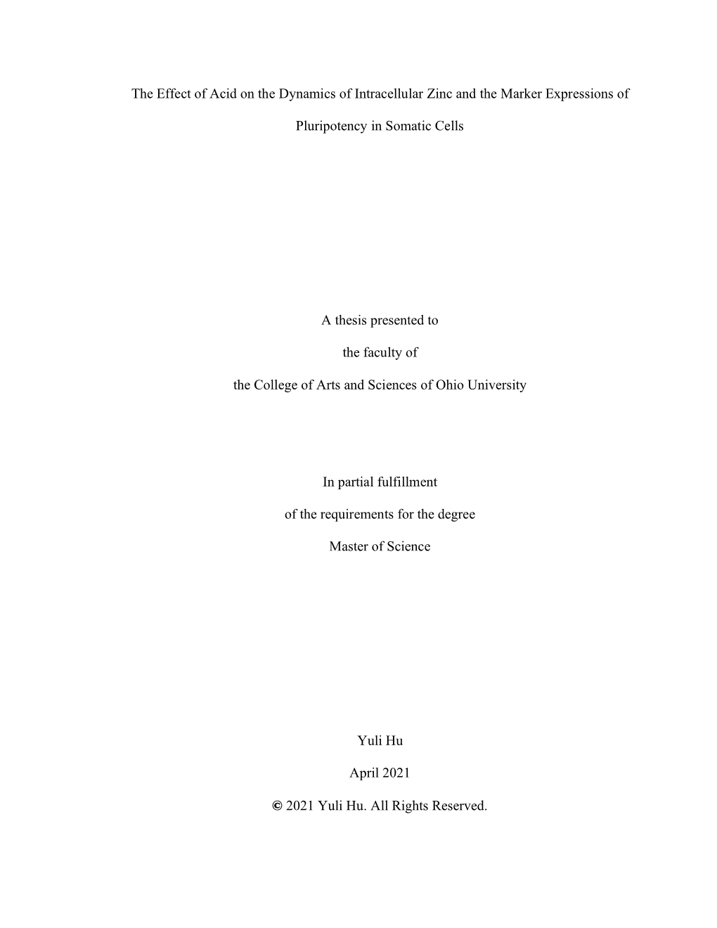 The Effect of Acid on the Dynamics of Intracellular Zinc and the Marker Expressions Of