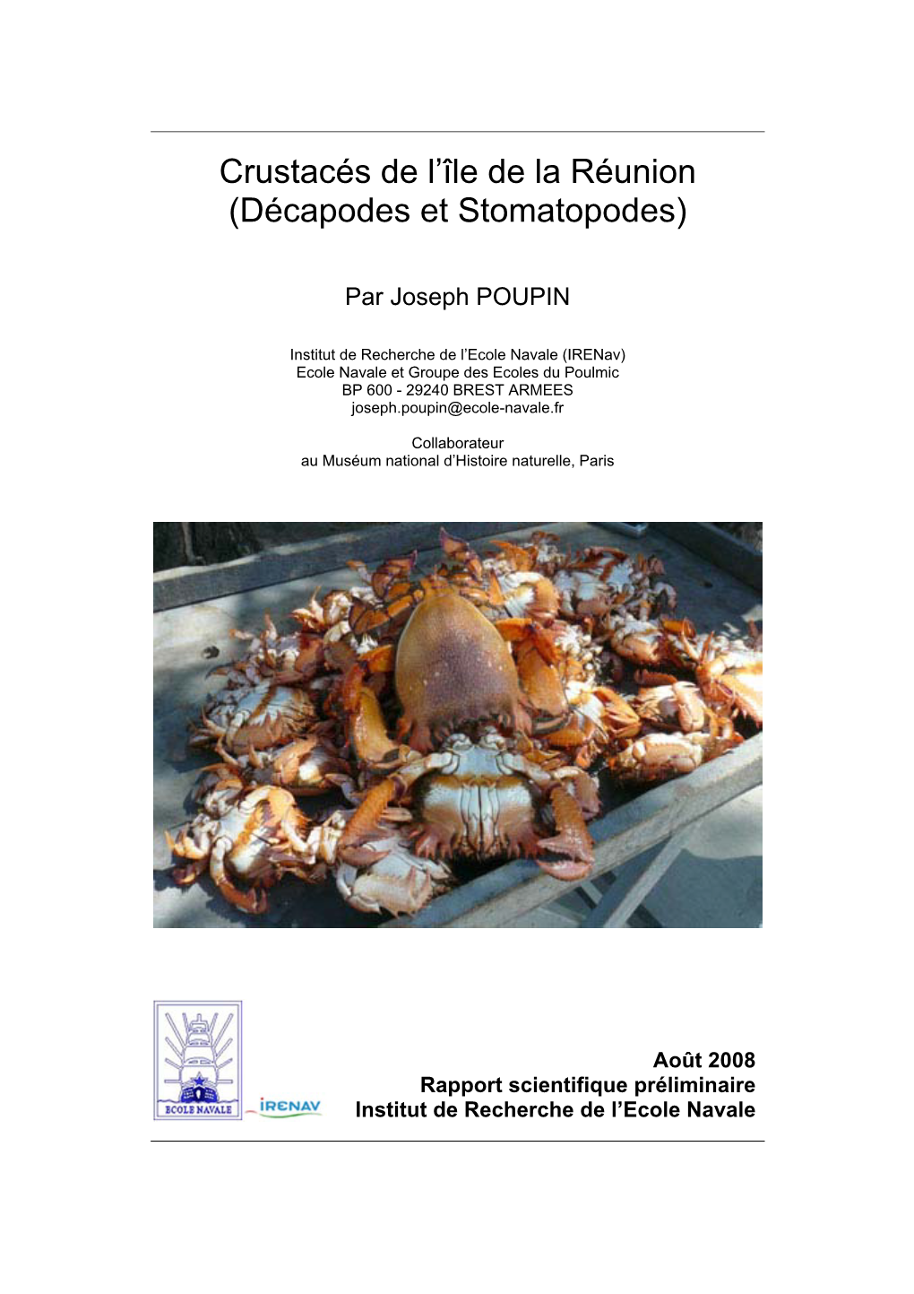 Crustacés De La Réunion Décapodes Et Stomatopodes