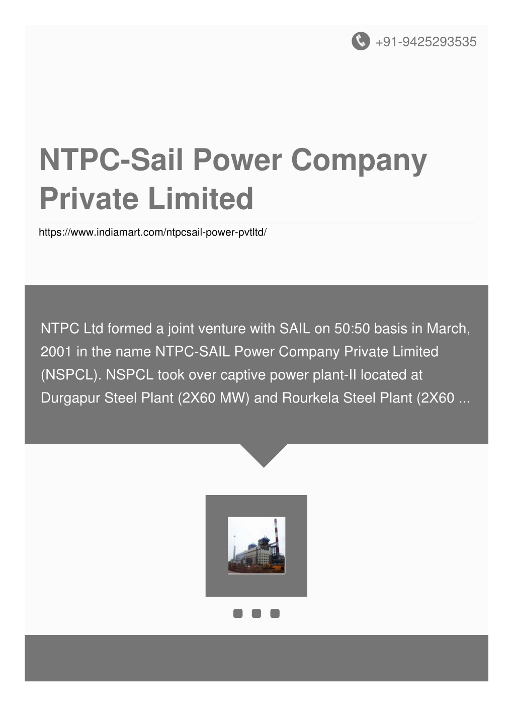 NTPC-Sail Power Company Private Limited