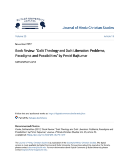 Book Review: "Dalit Theology and Dalit Liberation: Problems, Paradigms and Possibilities" by Peniel Rajkumar