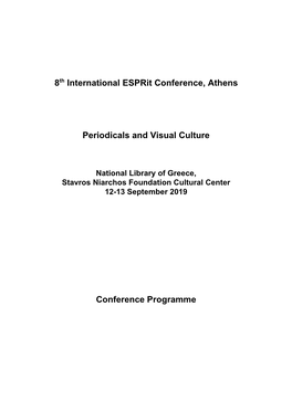8Th International Esprit Conference, Athens Periodicals and Visual