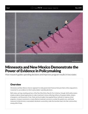 Minnesota and New Mexico Demonstrate the Power of Evidence in Policymaking How Research Guides Spending Decisions and Improves Program Results in Two States