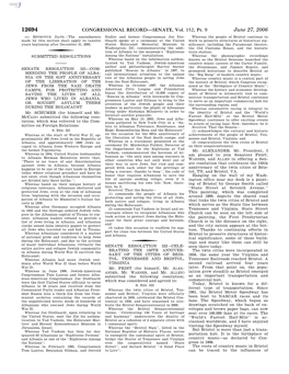 CONGRESSIONAL RECORD—SENATE, Vol. 152, Pt. 9 June 27, 2006