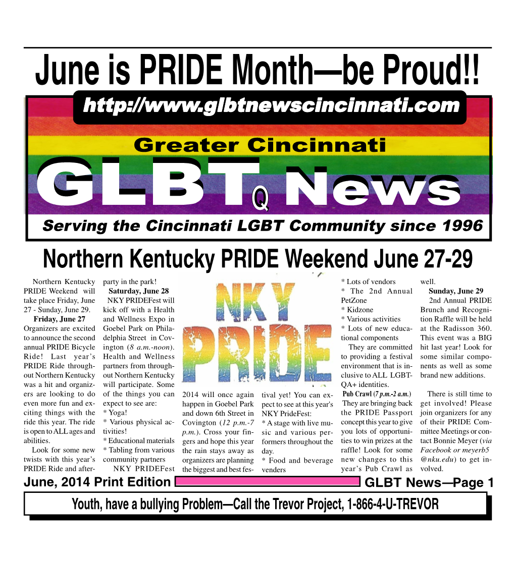 June Is PRIDE Month—Be Proud!!