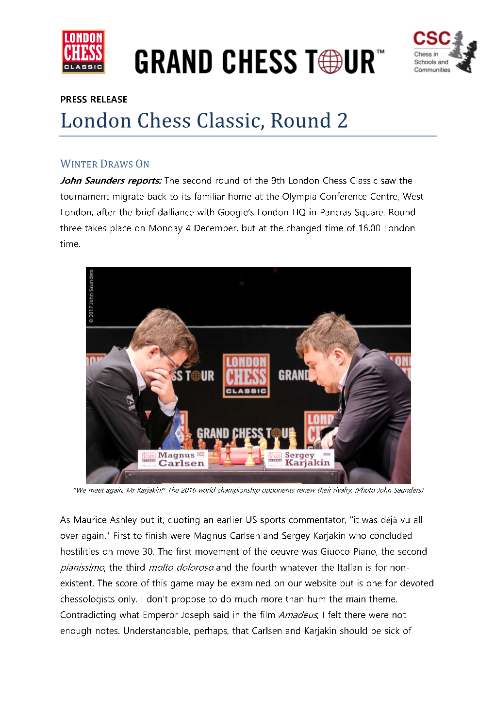 London Chess Classic, Round 2