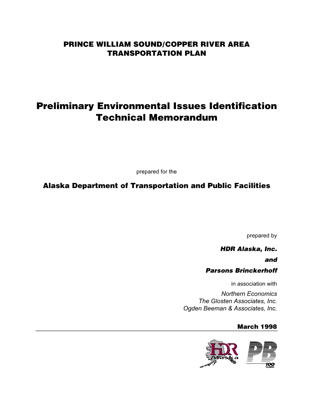 Preliminary Environmental Issues Identification Technical Memorandum