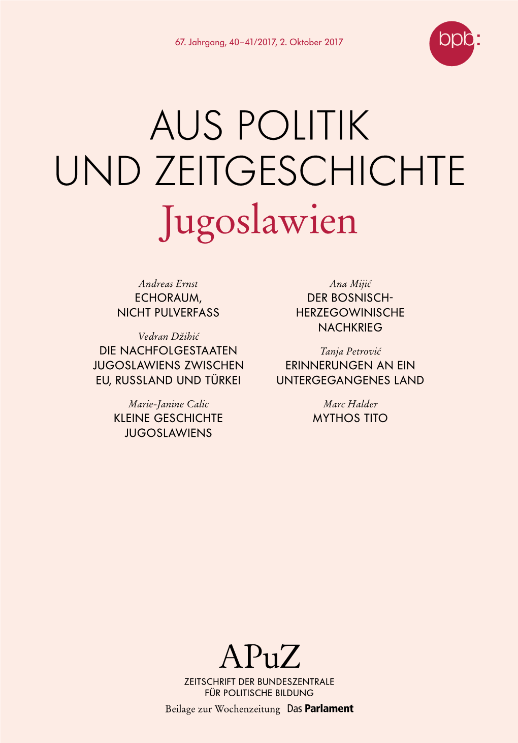 AUS POLITIK UND ZEITGESCHICHTE Jugoslawien