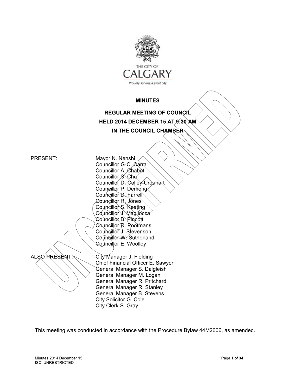 Council Minutes