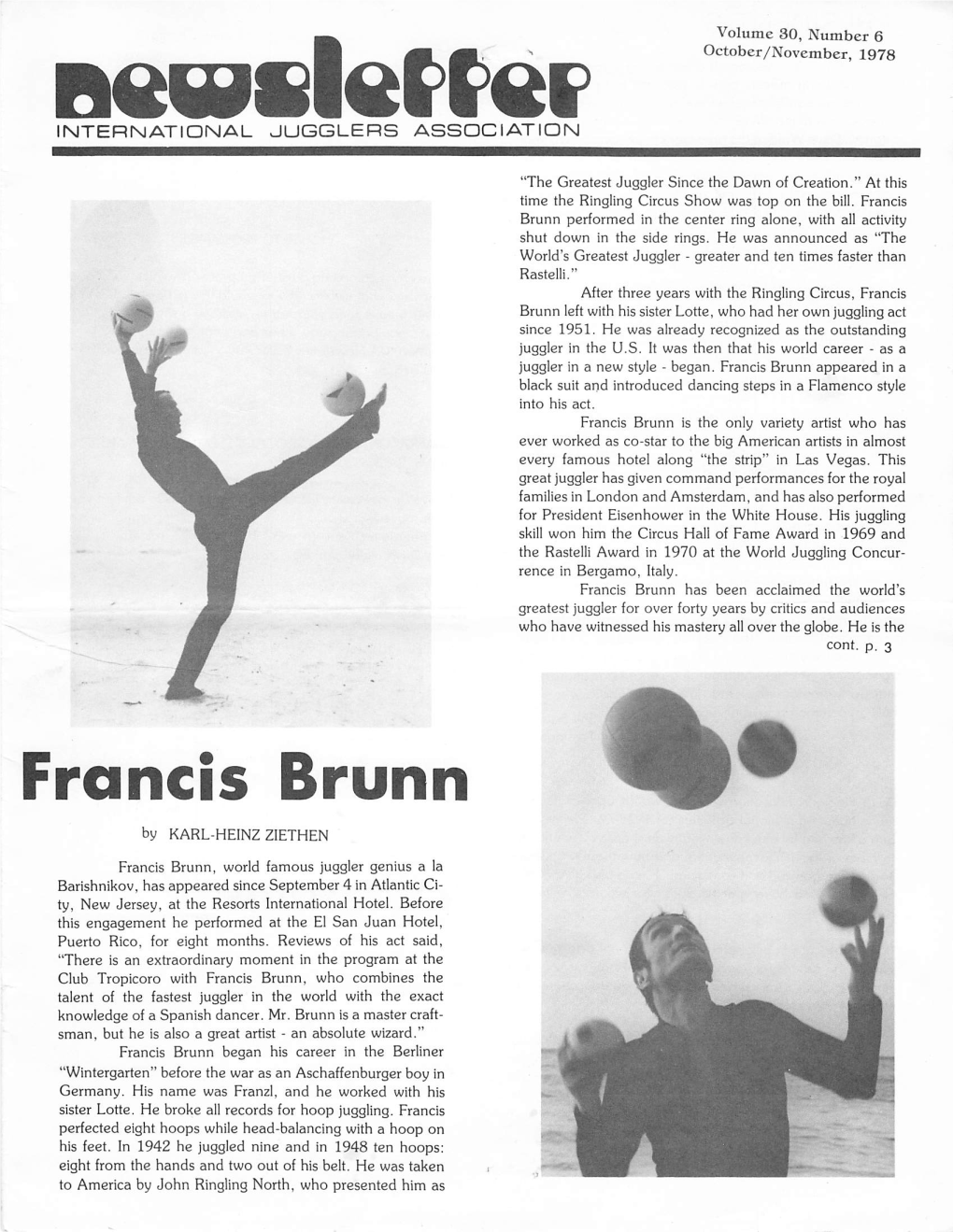 Francis Brunn Performed in the Center Ring Alone, with All Activity Shut Down in the Side Rings