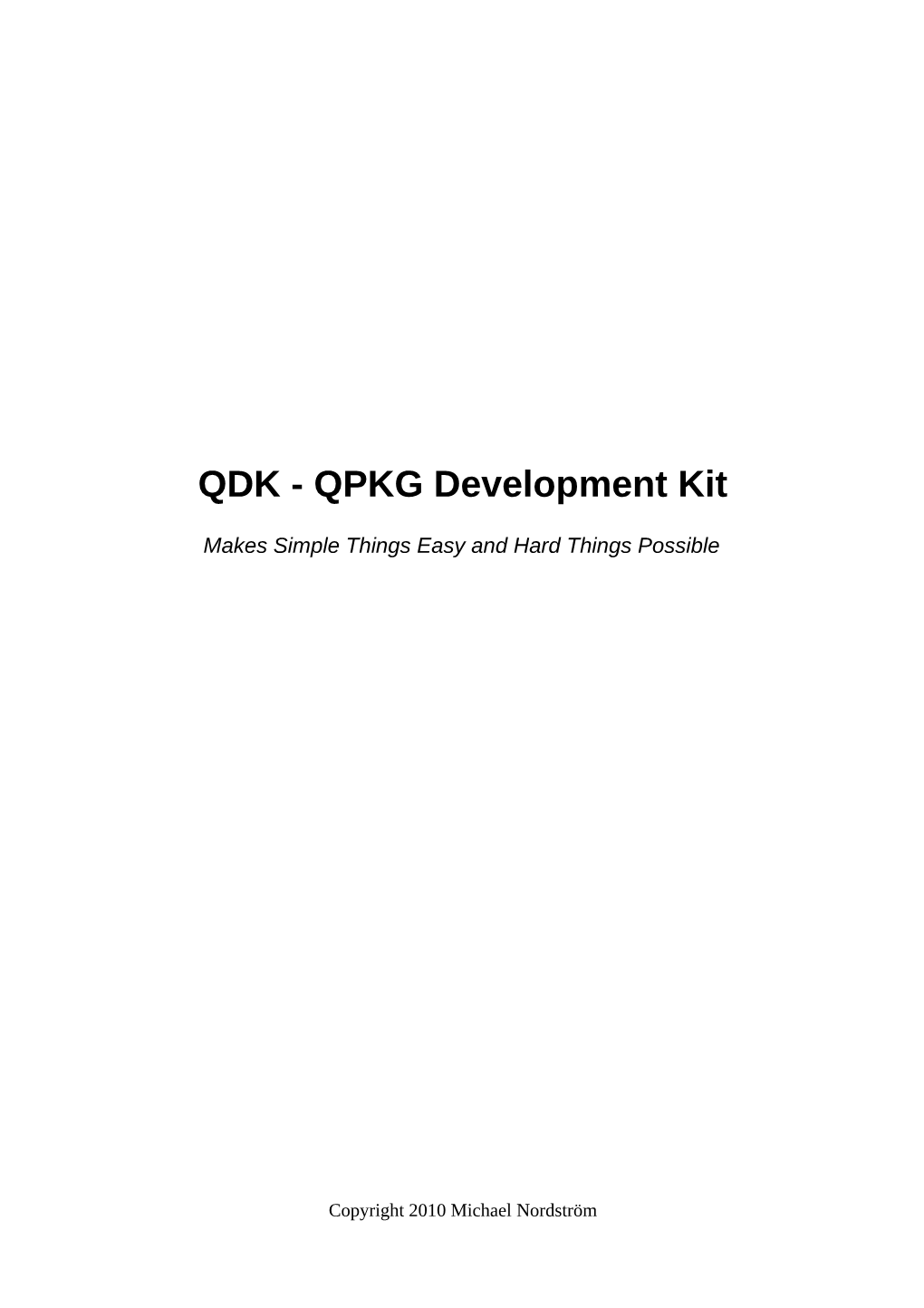 QDK - QPKG Development Kit