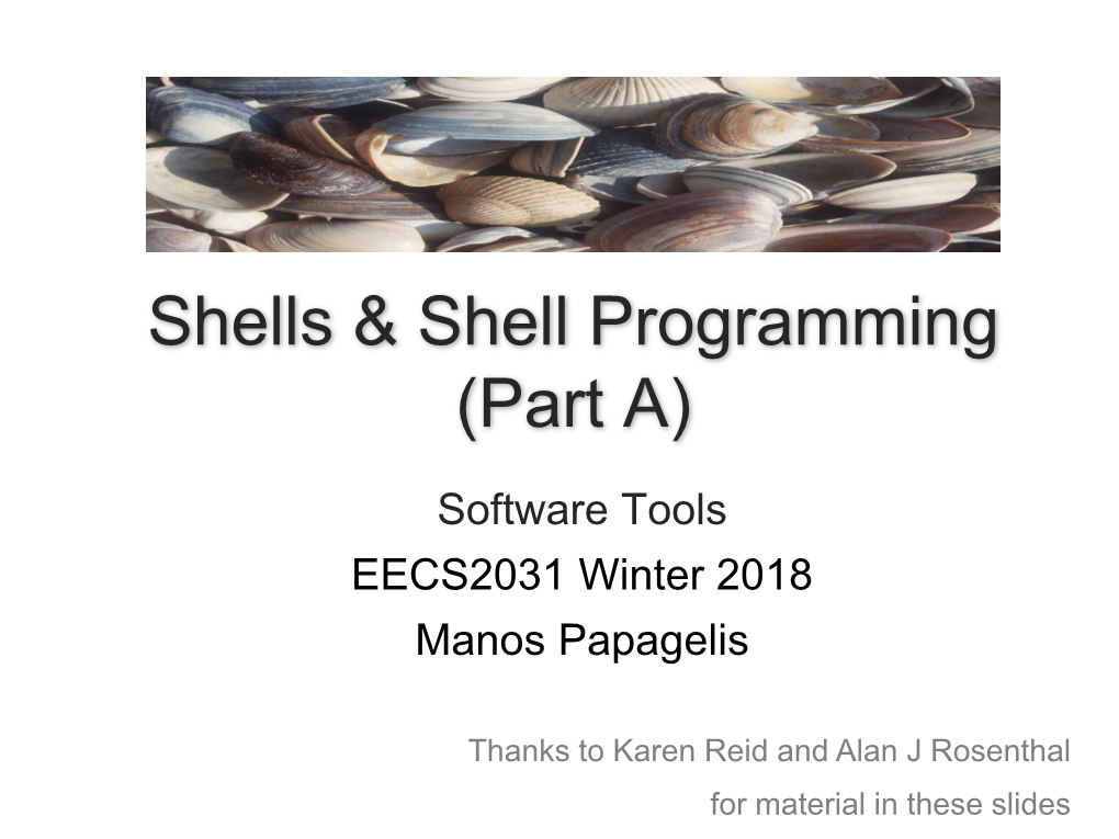 Shells and Shell Programming