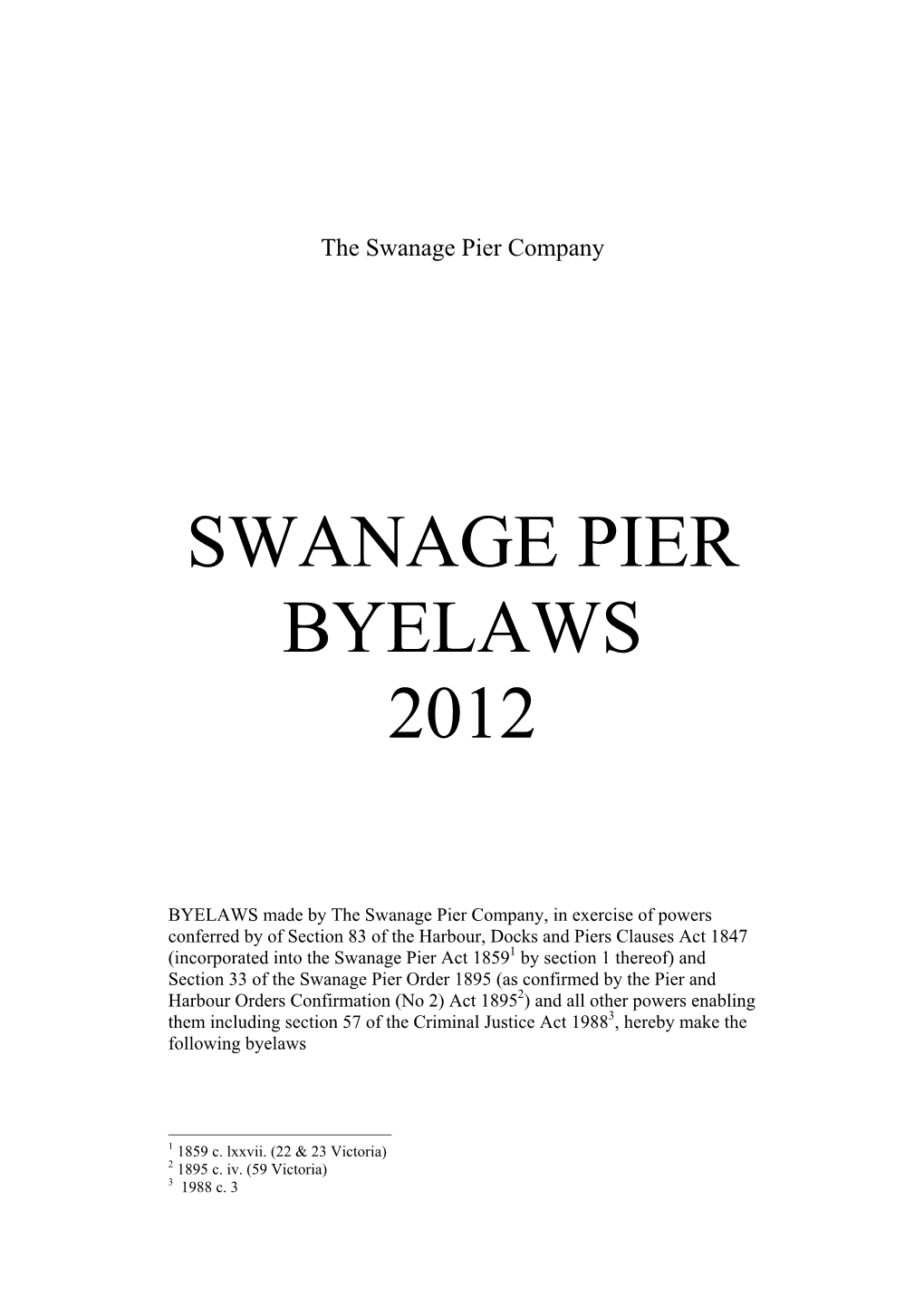 Swanage Pier Byelaws 2012