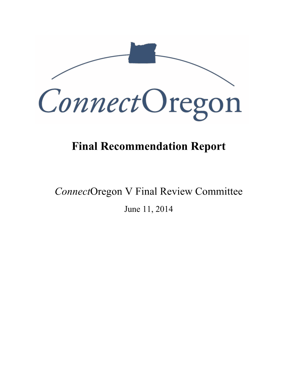 Connect Oregon V Final Recommendation