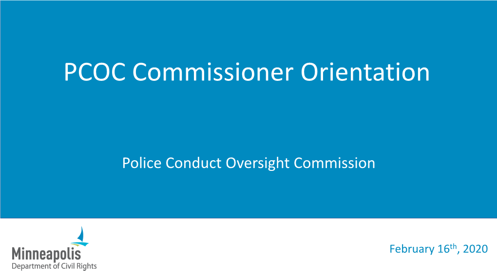 PCOC Orientation Presentation