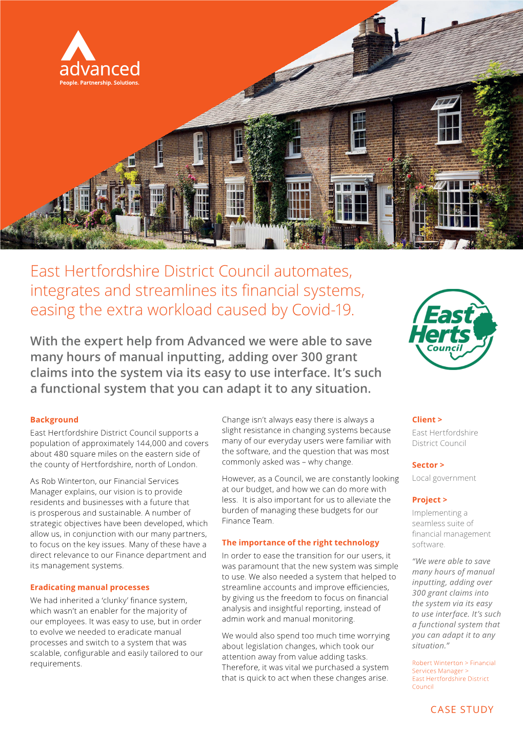 East Hertfordshire District Council Automates, Integrates and Streamlines Its Financial Systems, Easing the Extra Workload Caused by Covid-19