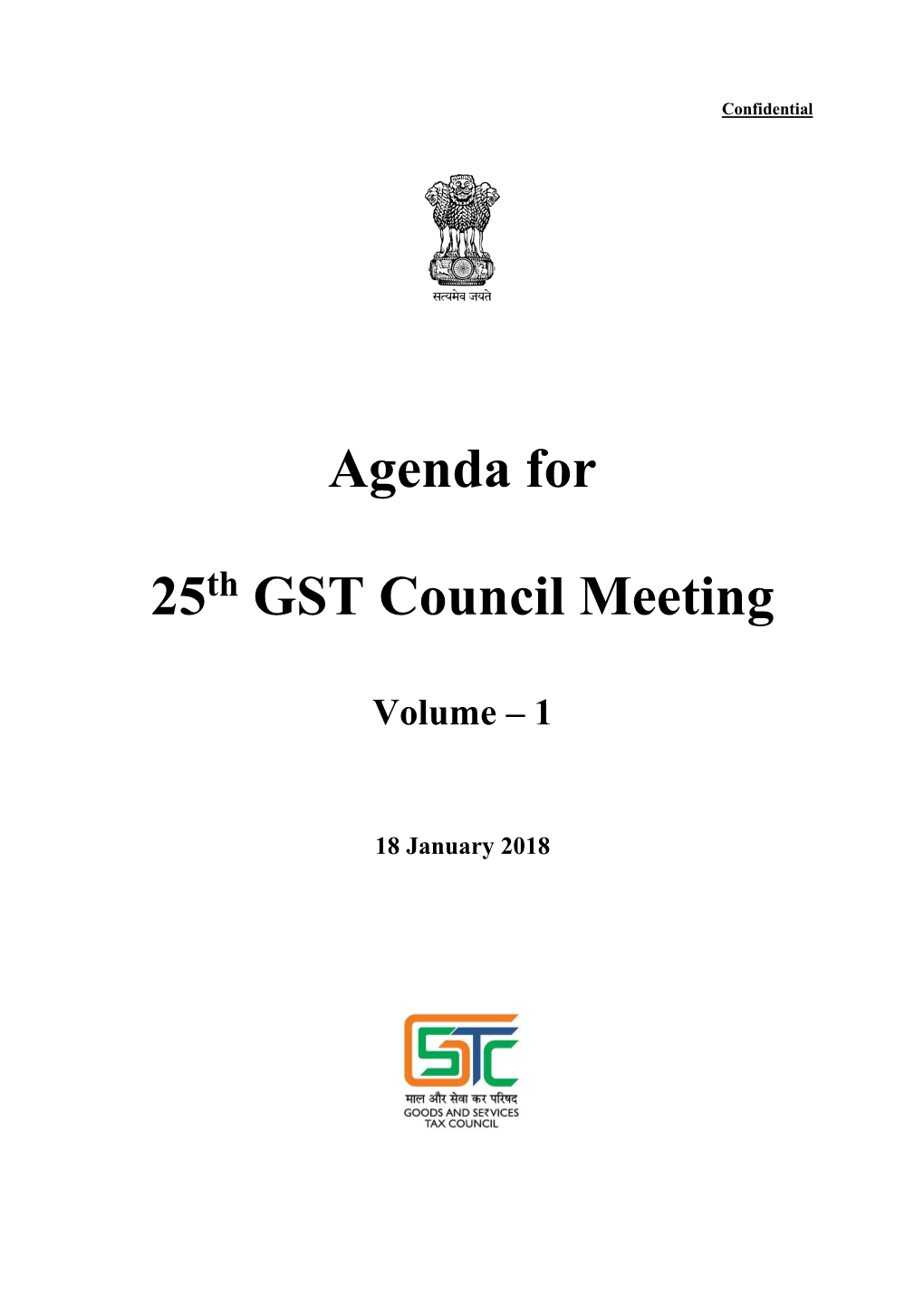 Agenda for 25 GST Council Meeting