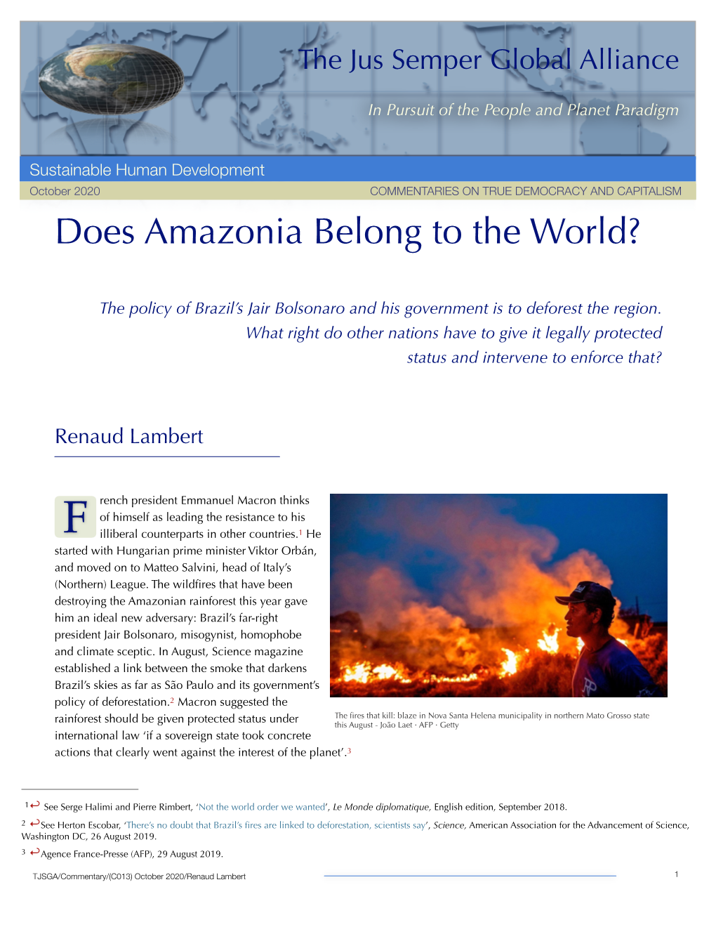 Does Amazonia Belong to the World?