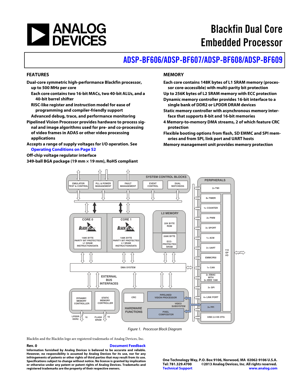 ADSP-Bf60x Blackfin Embedded Processor Data Sheet, Revision