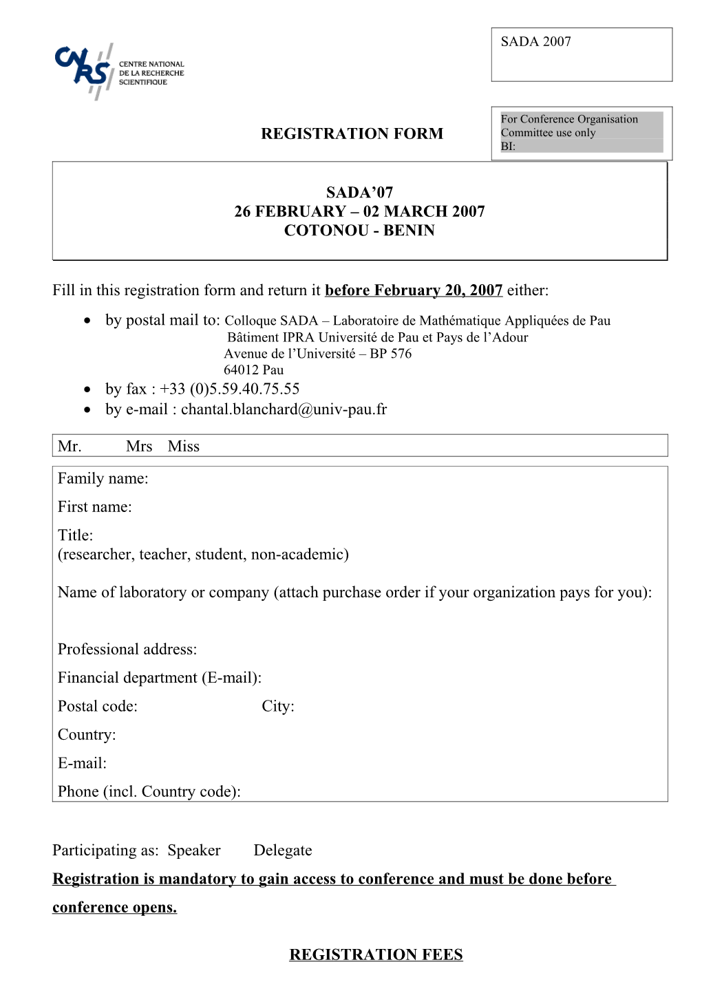 Registration Form s22