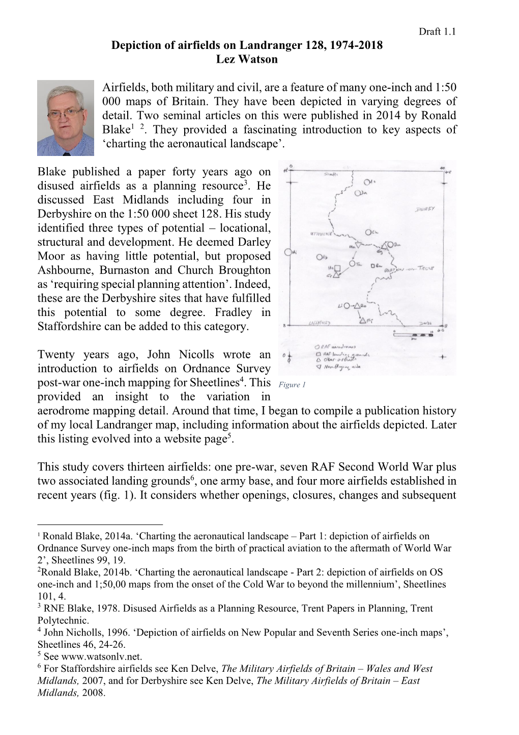 Depiction of Airfields on Landranger 128, 1974-2018 Lez Watson