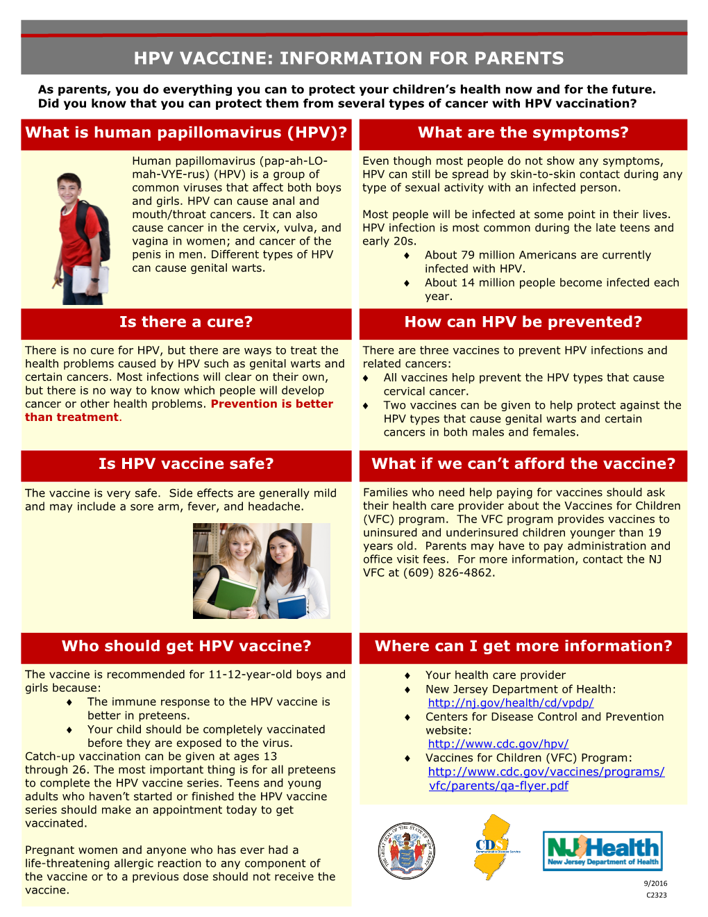 Hpv Vaccine: Information for Parents