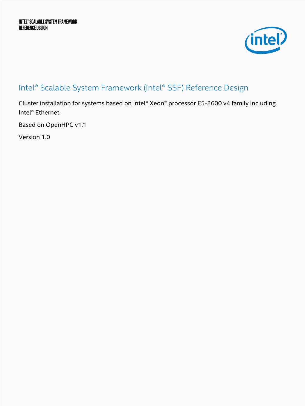 Intel® SSF Reference Design: Intel® Xeon Phi™ Processor, Intel® OPA