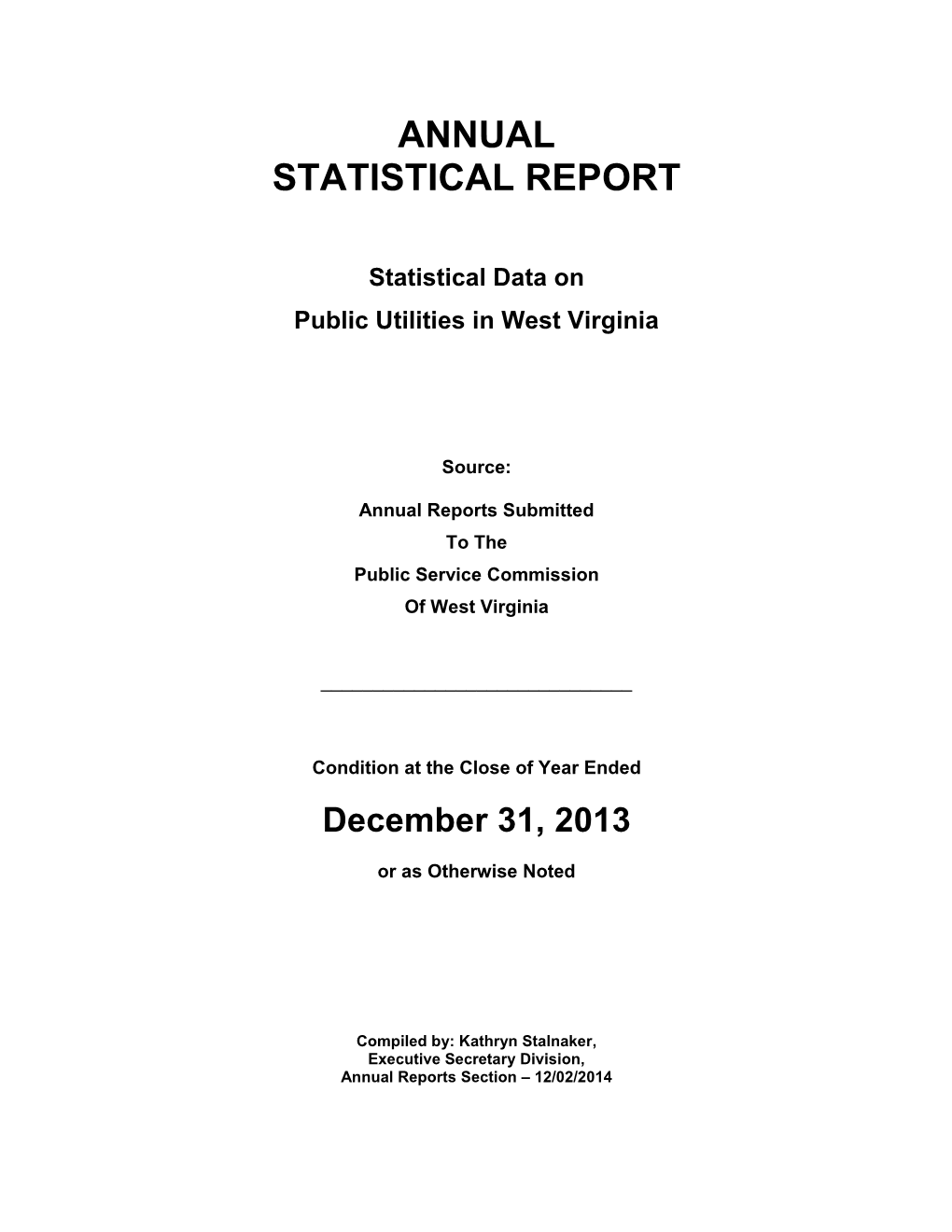 Annual Statistical Report