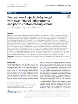 Preparation of Injectable Hydrogel with Near-Infrared Light Response And