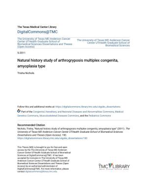 Natural History Study of Arthrogryposis Multiplex Congenita, Amyoplasia Type