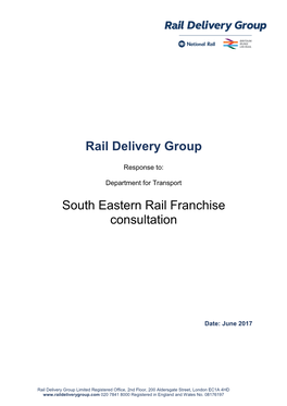 South Eastern Rail Franchise Consultation