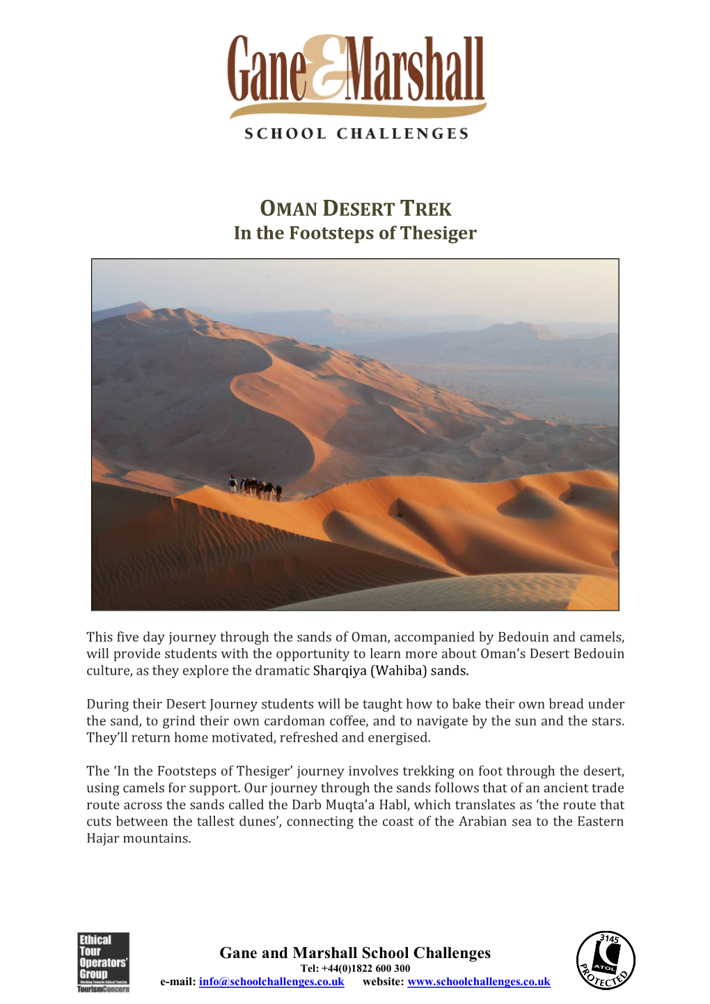 OMAN DESERT TREK in the Footsteps of Thesiger