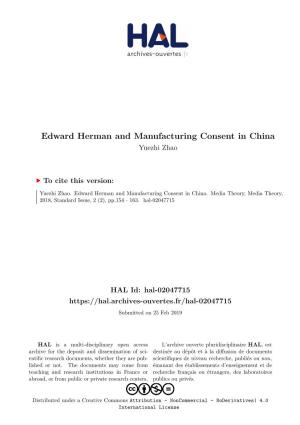 Edward Herman and Manufacturing Consent in China Yuezhi Zhao