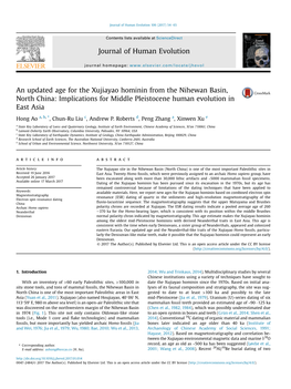 An Updated Age for the Xujiayao Hominin from the Nihewan Basin, North China: Implications for Middle Pleistocene Human Evolution in East Asia