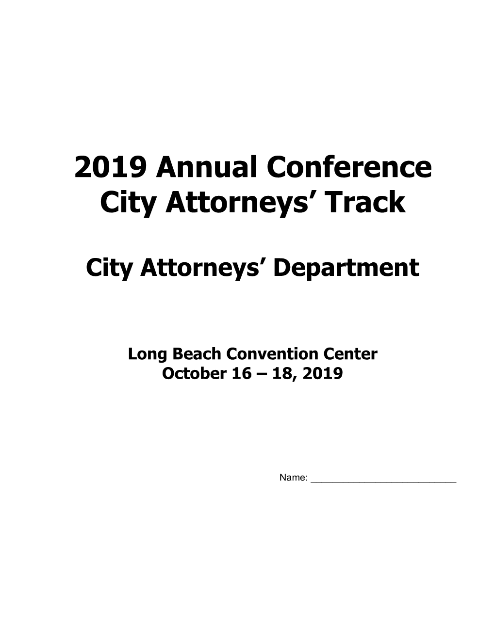 2019 Annual Conference City Attorneys' Track