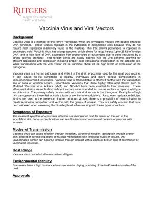 Vaccinia Virus and Viral Vectors