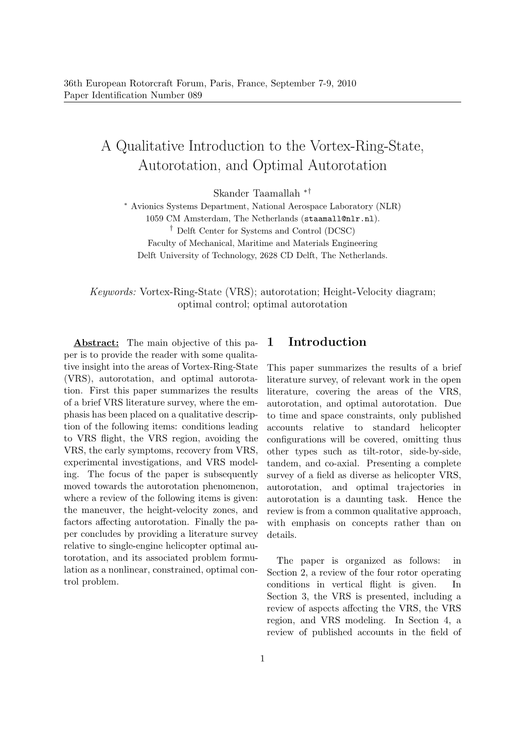 A Qualitative Introduction to the Vortex-Ring-State, Autorotation, and Optimal Autorotation