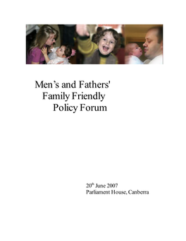 Men's and Fathers' Family Friendly Policy Forum