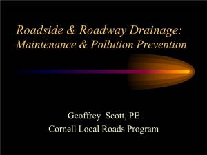 Roadside & Roadway Drainage: Maintenance & Pollution Prevention