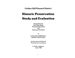 Historic Preservation Study and Evaluation
