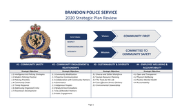 BRANDON POLICE SERVICE 2020 Strategic Plan Review