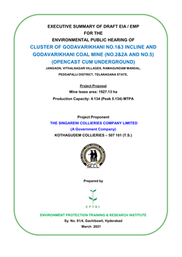 Cluster of Godavarikhani No.1&3 Incline and Godavarikhani Coal Mine